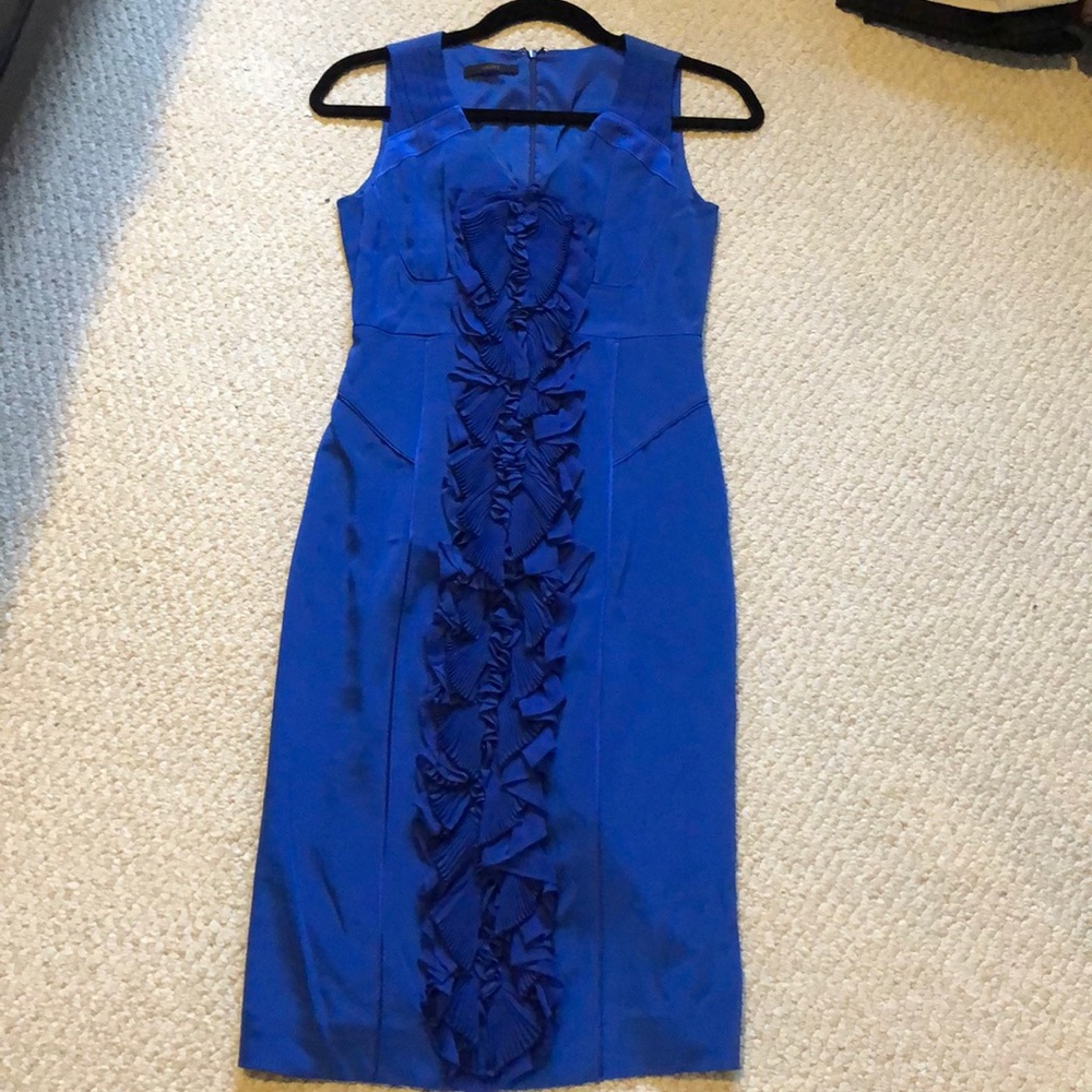 New Blue Ruffle Designer Korean Brand Dress